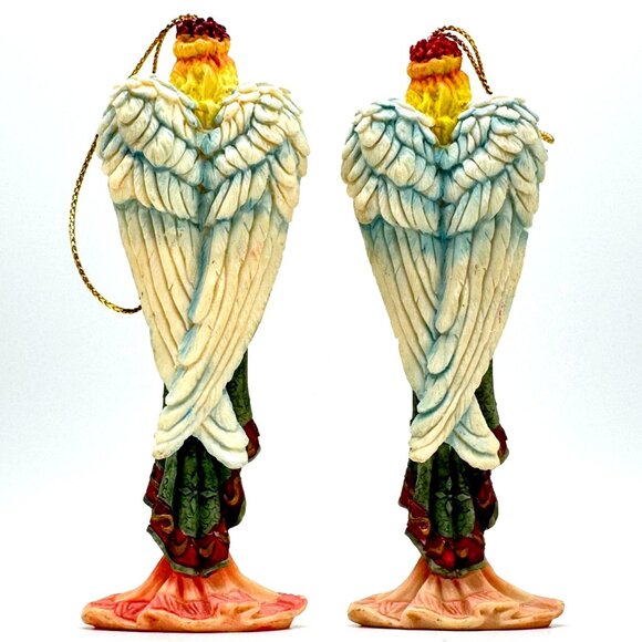 Vtg Ganz Renaissance Angel Figurines Trumpets 5" Resin Christmas Ornaments - Picture 6 of 7